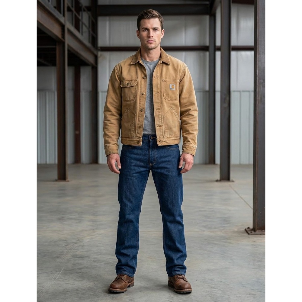 Prison Blues Work Jeans Mens 33 Denim Carpenter Rugged Workwear Suspender Button